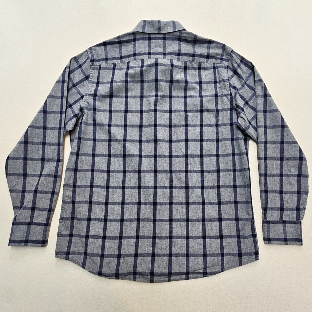 Untuckit Navy And Gray Checkered Button Down Shirt - image 3